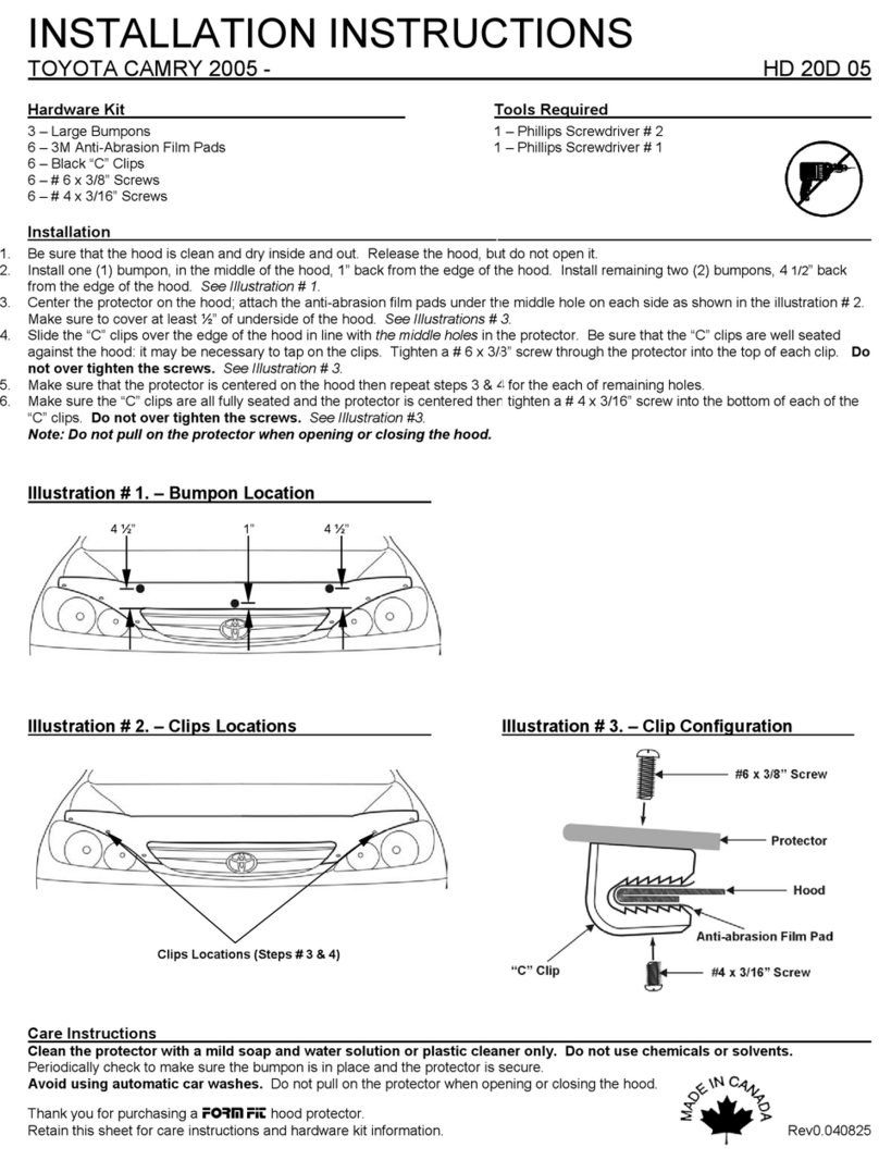 FormFit HD 20D 05 installation instructions