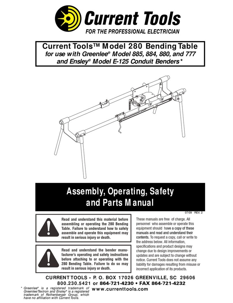 Current Tools 280 Assembly, Operating, Safety and Parts Manual