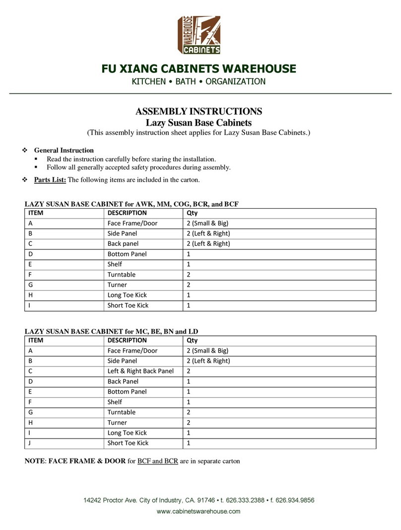 FX Cabinets Warehouse Lazy Susan Series Assembly instructions FX Cabinets Warehouse Lazy Susan Series Assembly instructions