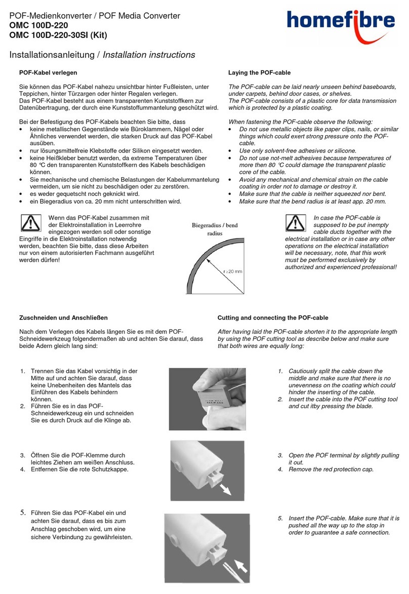 Homefibre OMC 100D-220 installation instructions