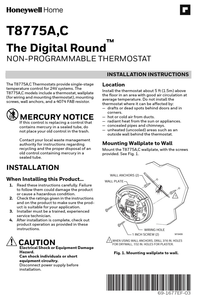 Honeywell Home The Digital Round T8775A User manual Honeywell Home The Digital Round T8775A User manual