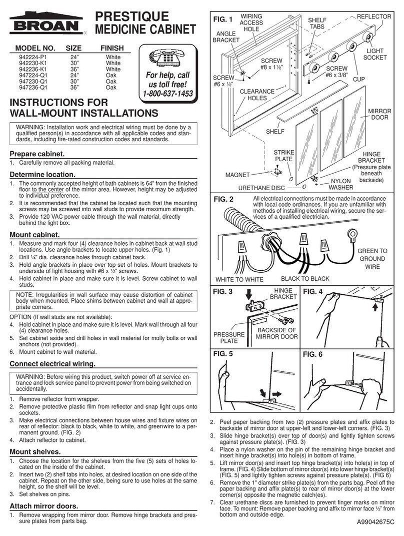 Broan PRESTIQUE Series installation instructions