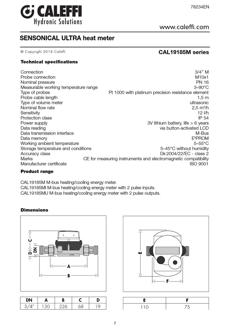 CALEFFI SENSONICAL ULTRA CAL19185M Series User manual