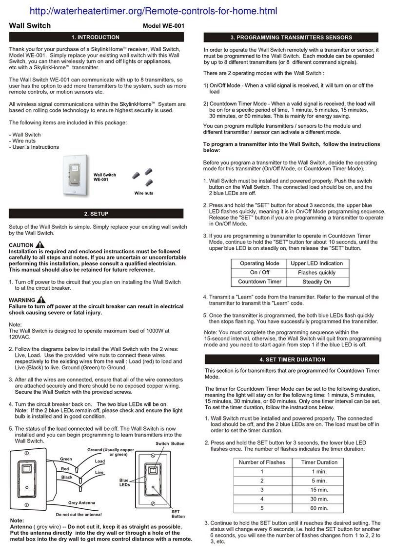 SkylinkHome WE-001 quick start guide