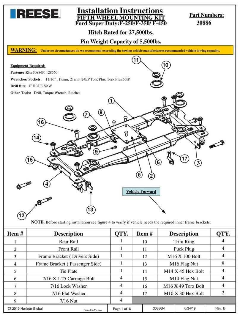 Reese 30886 User manual Reese 30886 User manual
