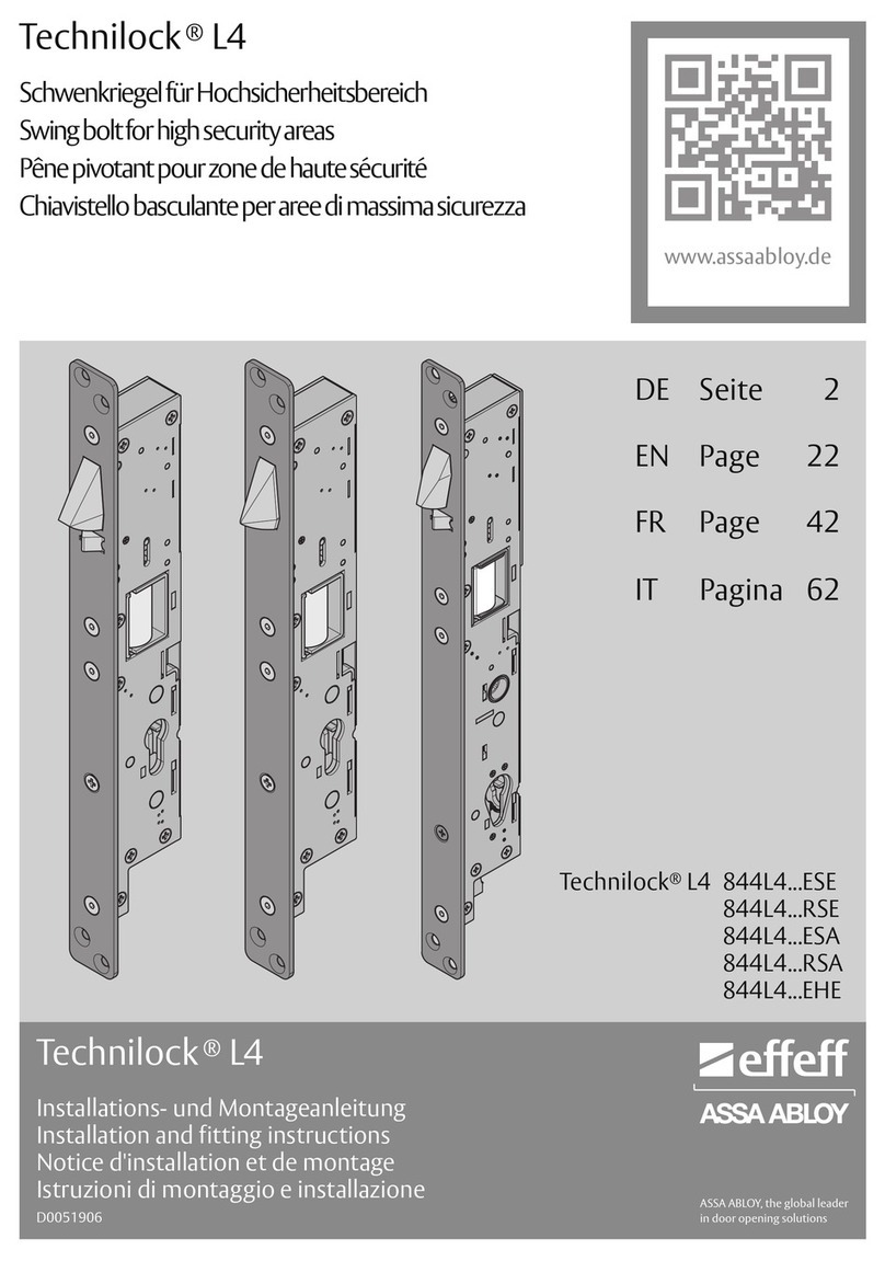 Assa Abloy Effeff Technilock L4 Series Installation and fitting instructions