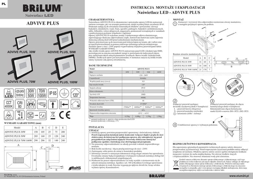 Brilum ADVIVE PLUS Series Installation and operating manual