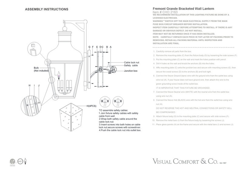 Visual Comfort & Co. Fremont Grande Bracketed Wall Lantern Assembly instructions Visual Comfort & Co. Fremont Grande Bracketed Wall Lantern Assembly instructions