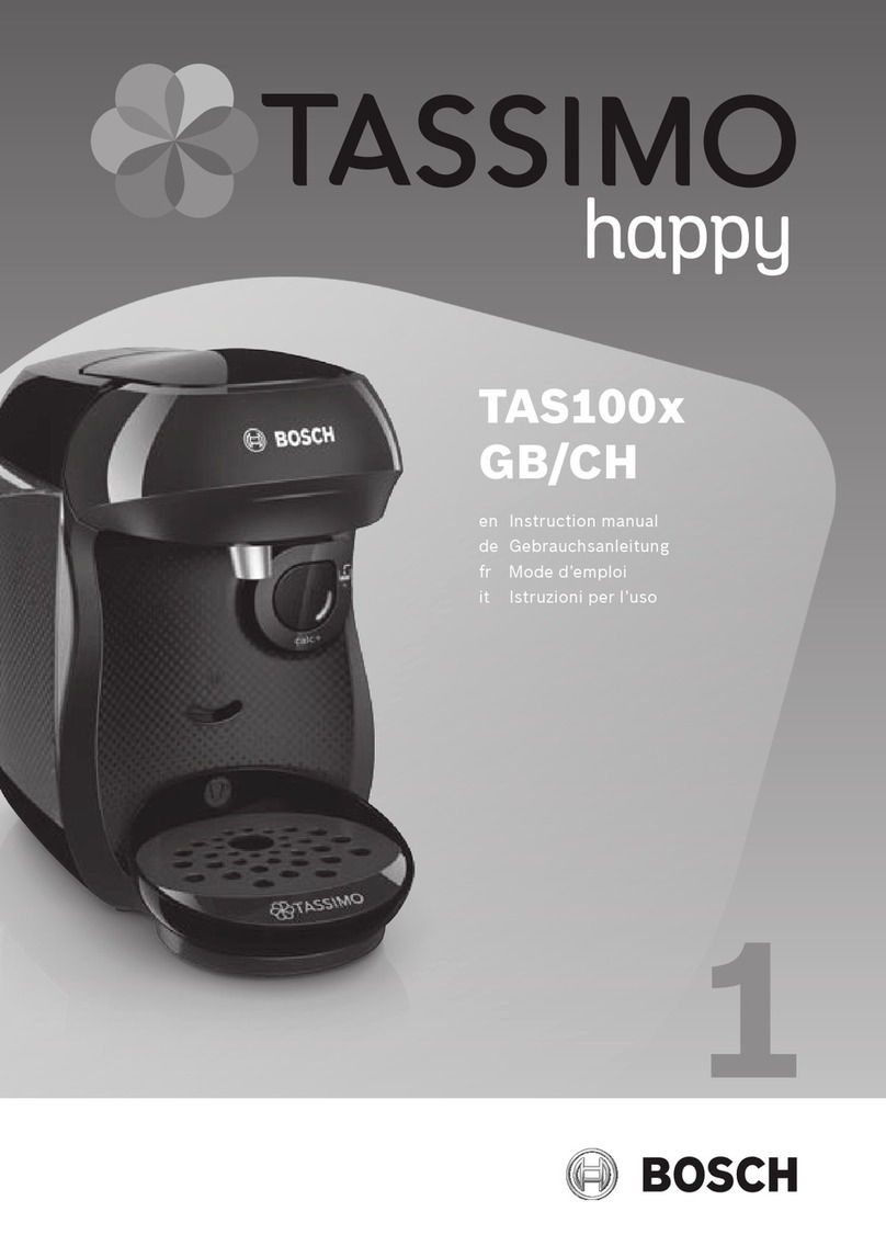 Bosch Tassimo Happy TAS100 GB Series User manual Bosch Tassimo Happy TAS100 GB Series User manual