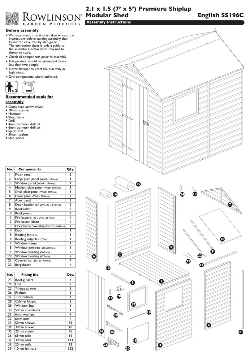 Rowlinson Premiere Shiplap Modular Shed Assembly instructions