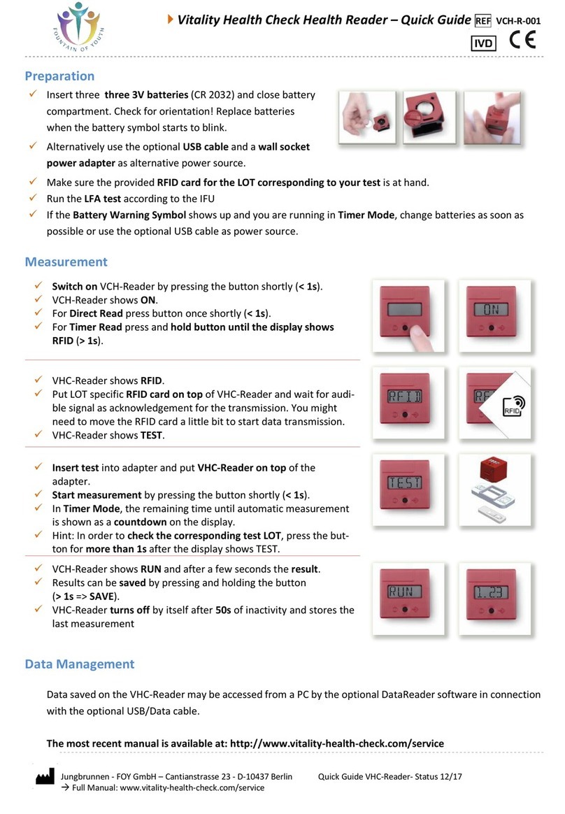 Jungbrunnen Vitality Health Check Health Reader quick guide