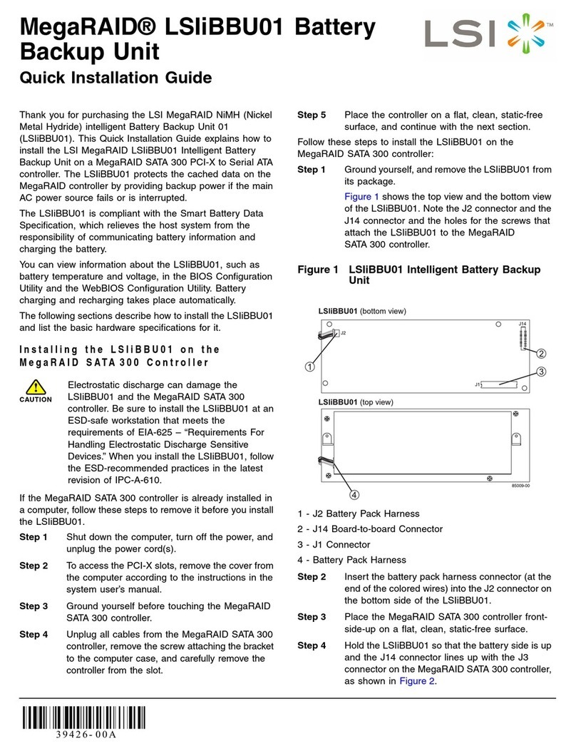 LSI MegaRAID LSIiBBU01 Quick installation guide