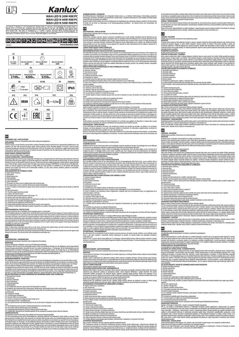Kanlux MAH-LED N 20W-NW/PC installation instructions