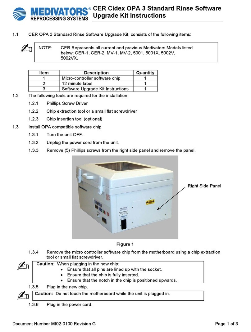 Medivators CER-1 Software upgrade instructions