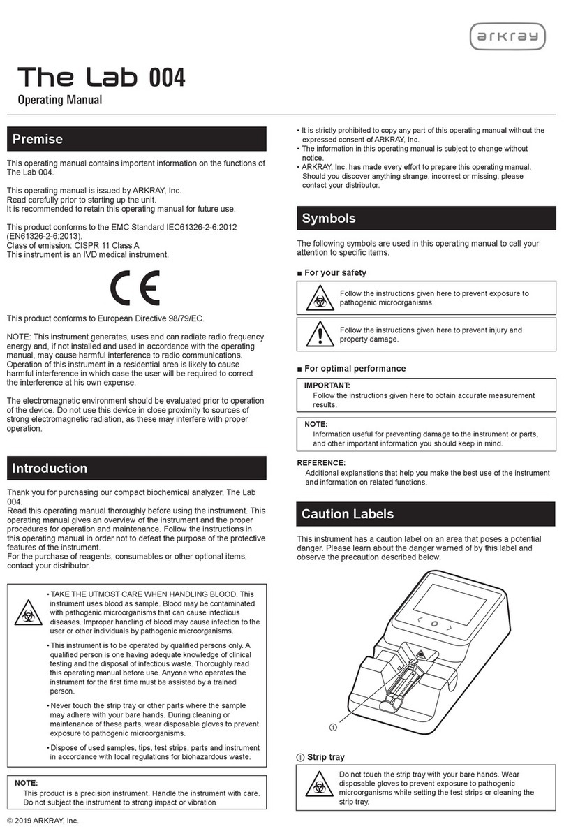 Arkray Lab 004 User manual