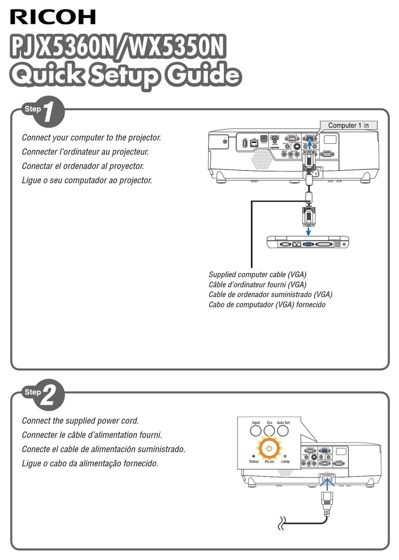 Ricoh PJ X5360N Quick setup guide