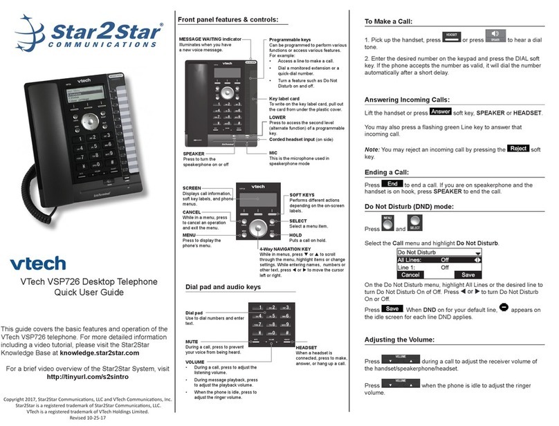 V-tech ErisTerminal VSP726 Instruction manual
