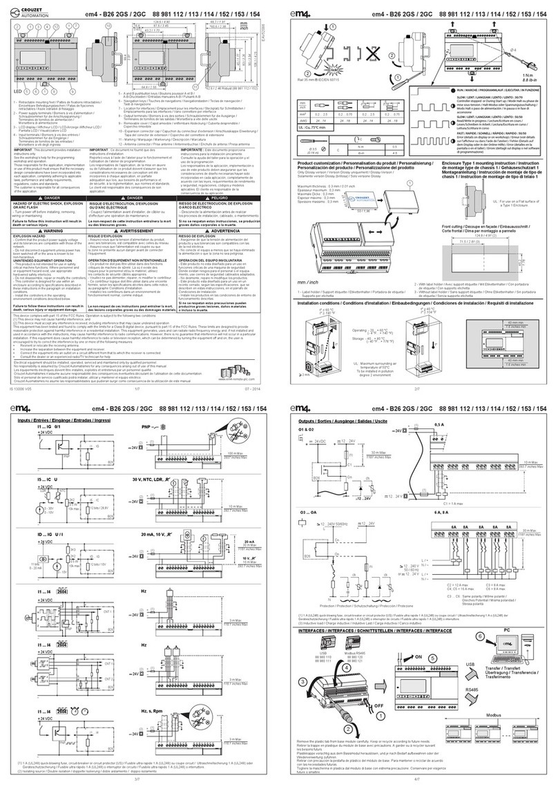 Crouzet em4 B26 2GS User manual