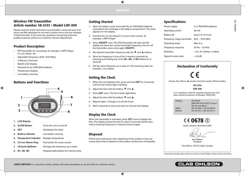 Clas Ohlson LHF-200 instruction manual
