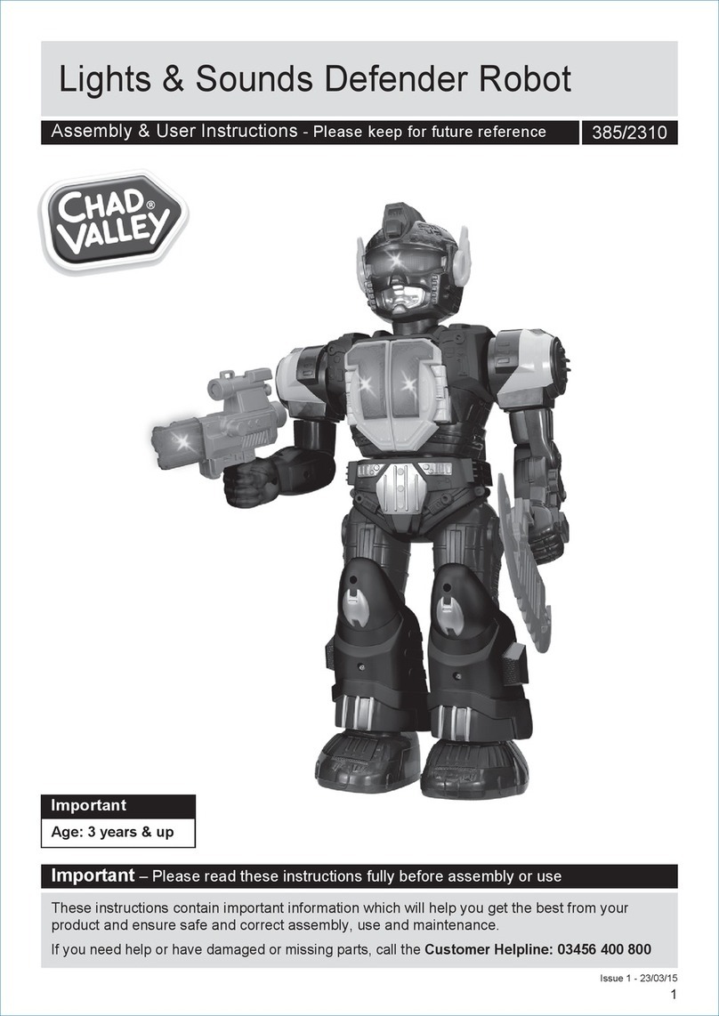 Chad Valley Lights & Sounds Defender Robot Assembly & user instructions