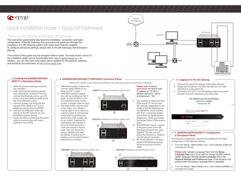 Epygi QXISDN4 Quick installation guide