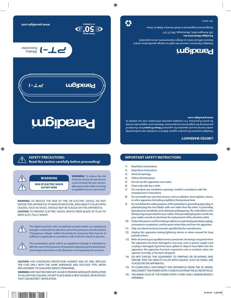 Paradigm PT-1 manual
