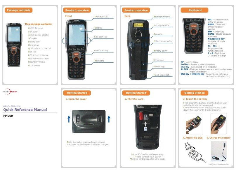 Point Mobile PM260 Quick reference manual