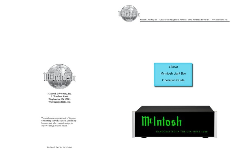 McIntosh LB100 Operation guide