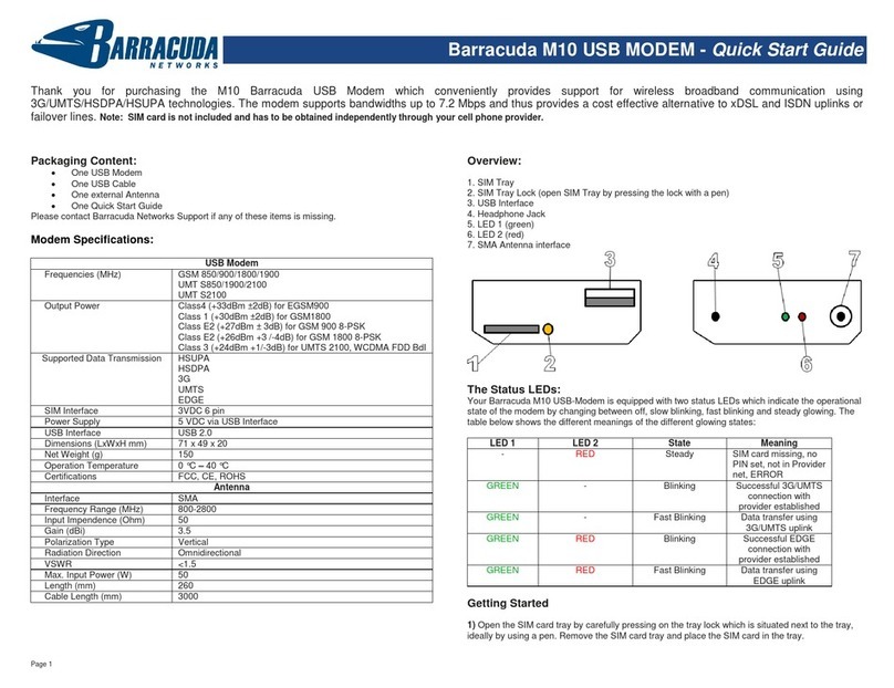Barracuda Networks M10 quick start guide