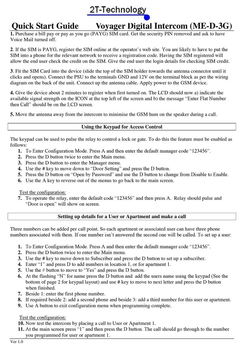 2T Technology ME-D-3G User manual