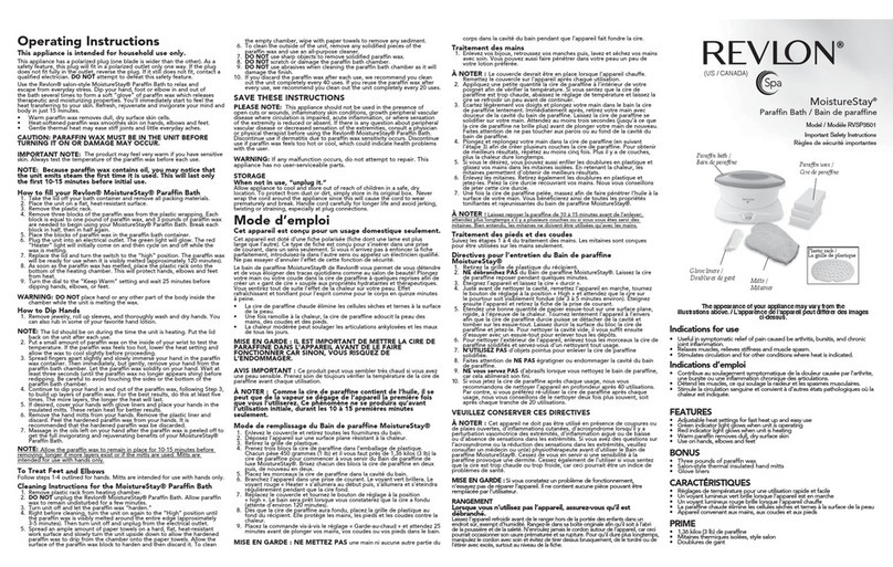 REVLON MoistureStay RVSP3501 Important safety instructions REVLON MoistureStay RVSP3501 Important safety instructions