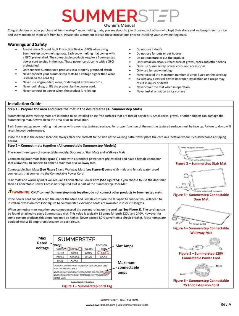 Powerblanket Summerstep series owner's manual
