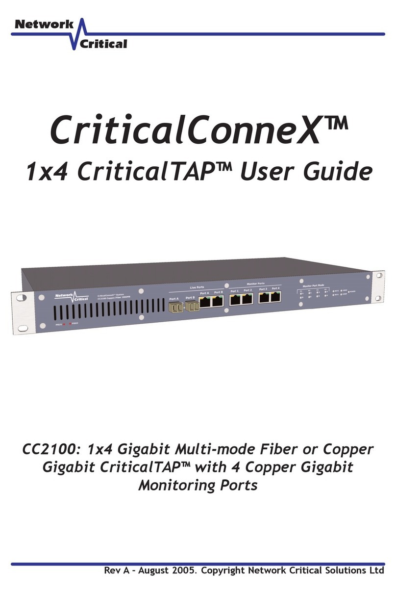 Network Critical CriticalConneX CC2100 User manual