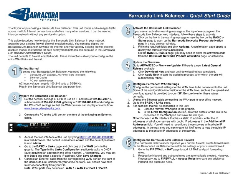 Barracuda Networks Link Balancer quick start guide