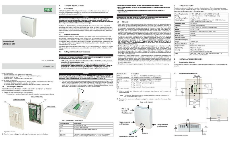 MSA Chillgard VRF User manual