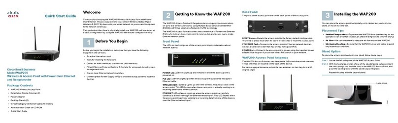 Cisco WAP200 - Small Business Wireless-G Access... quick start guide