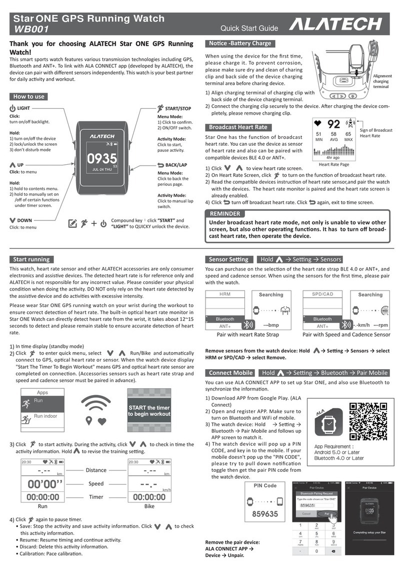 alatech Star ONE WB001 quick start guide