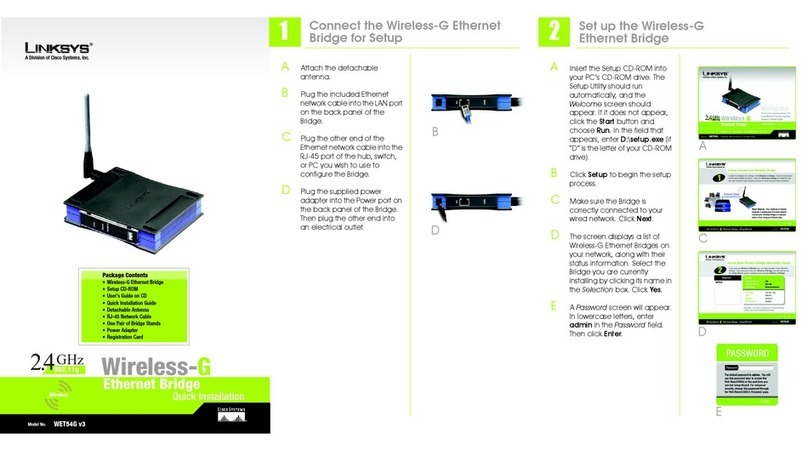 Linksys WET54G V3 Quick installation