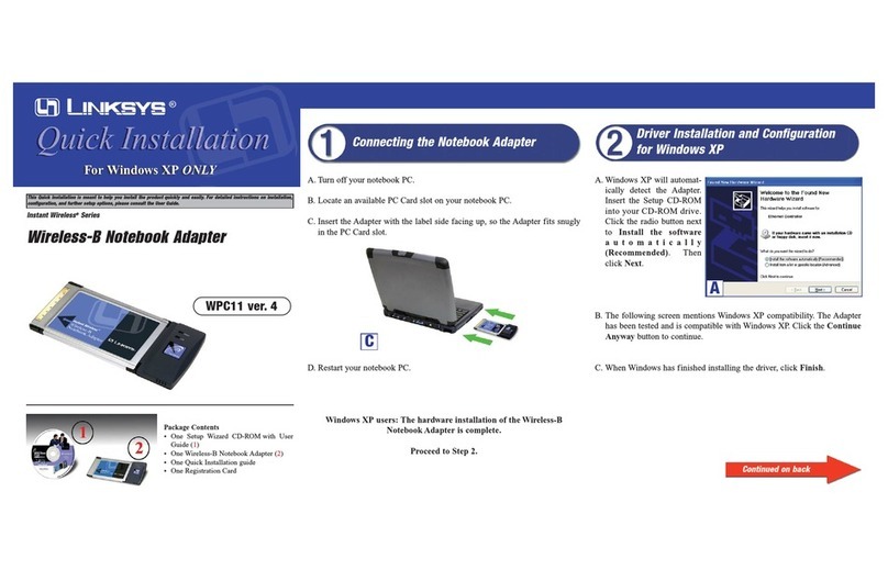 Linksys WPC11 Quick installation