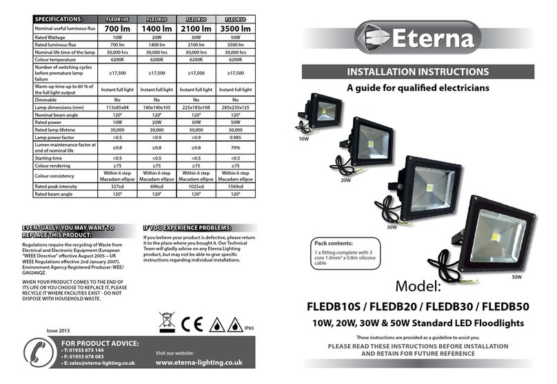 Eterna FLEDB10S installation instructions Eterna FLEDB10S installation instructions