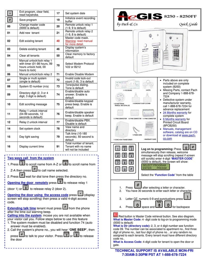 Aegis 8250 User manual