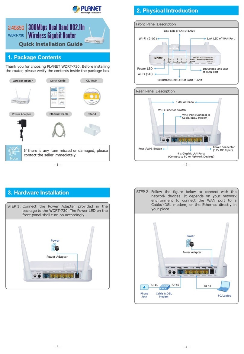 Planet WDRT-730 Quick installation guide