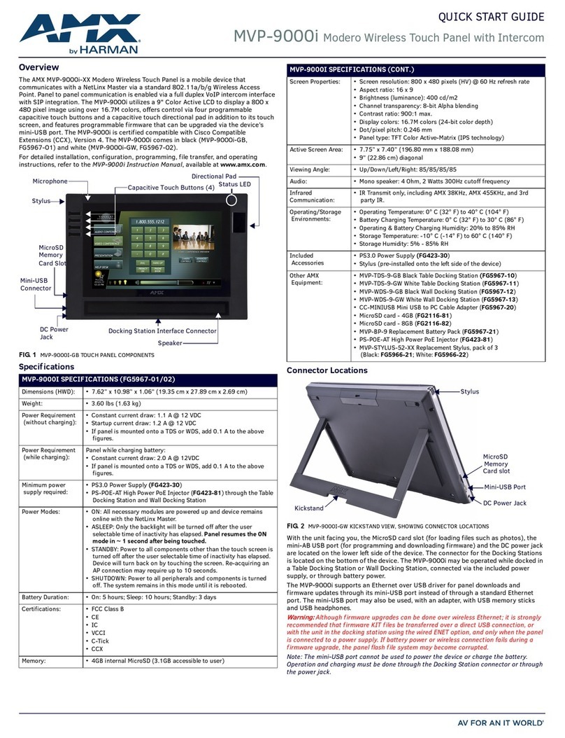 AMX MVP-9000i User manual