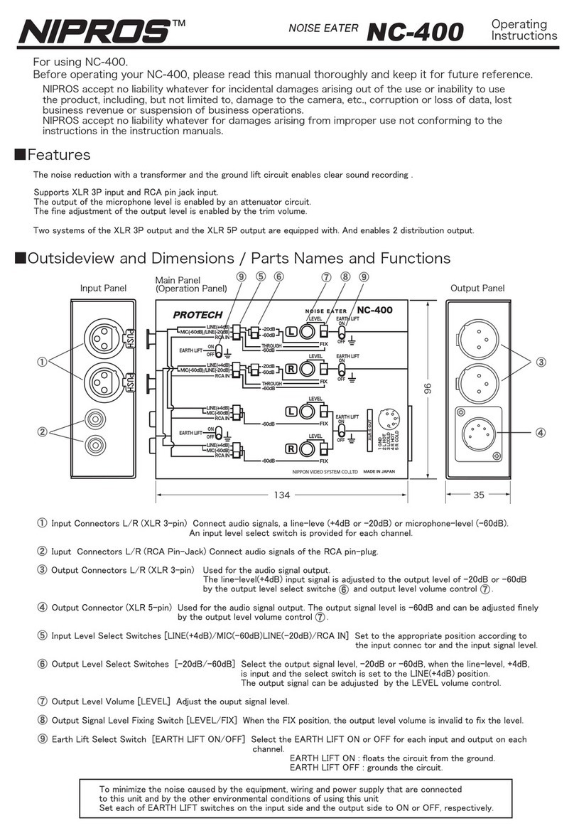 protech NIPROS NC-400 operating instructions