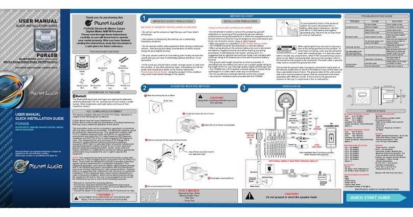 Planet Audio PGR45B User manual