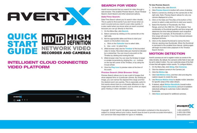 avertX A800+ ProConnect quick start guide