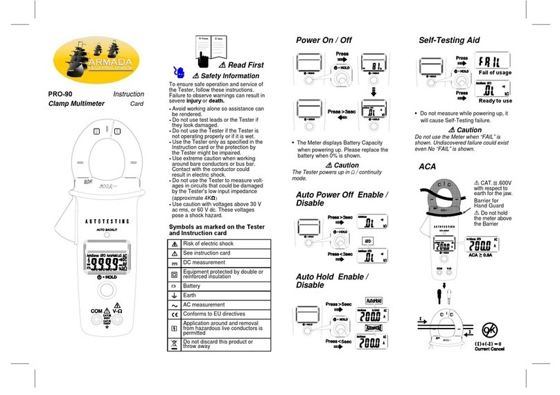 Armada PRO-90 Instruction card