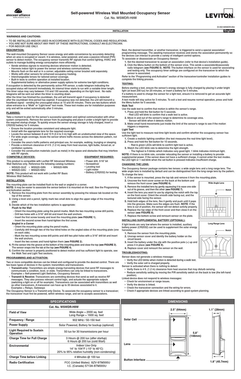 Leviton WSWDR-H9W User manual