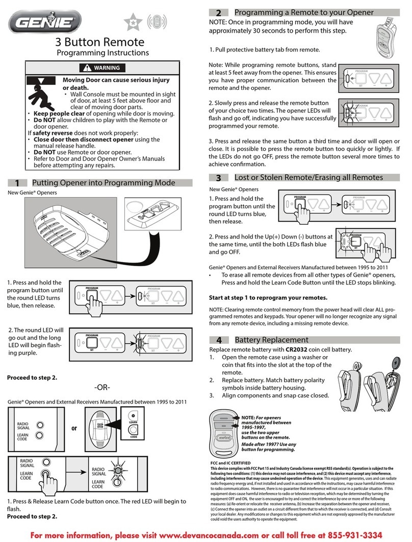 Genie G3T-BX Installation manual
