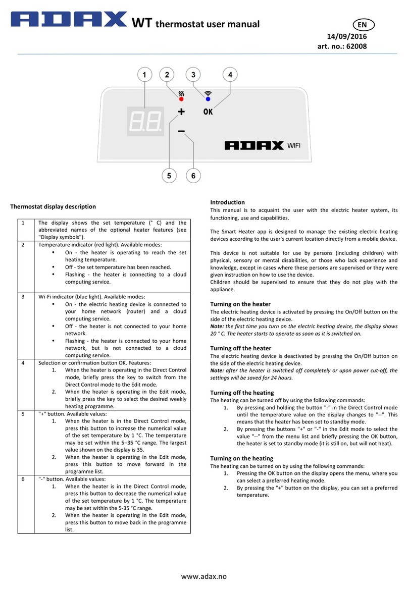 Adax WT user manual